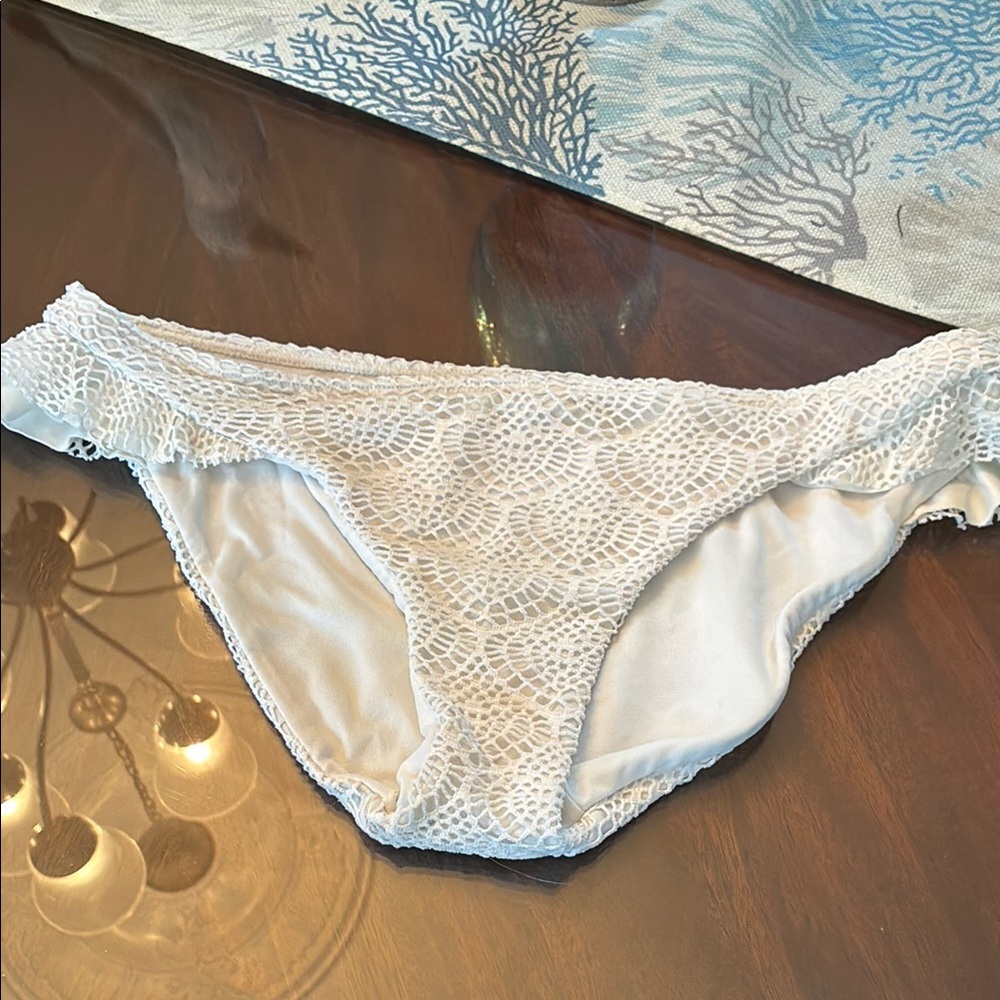 Hollister White Lace Bikini Bottom